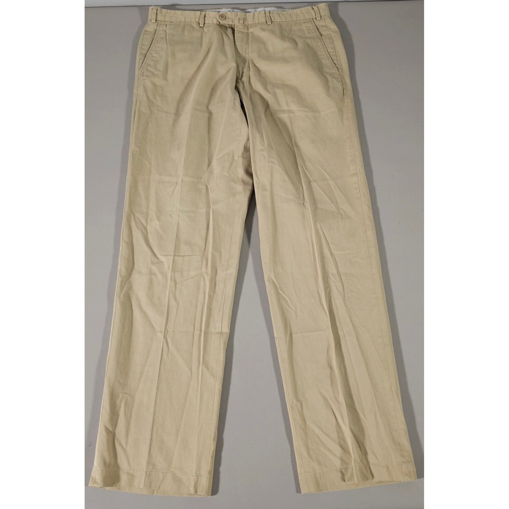 Ermenegildo Zegna Pants Mens 38 Tan Khaki Cotton Straight Leg Chinos Trousers